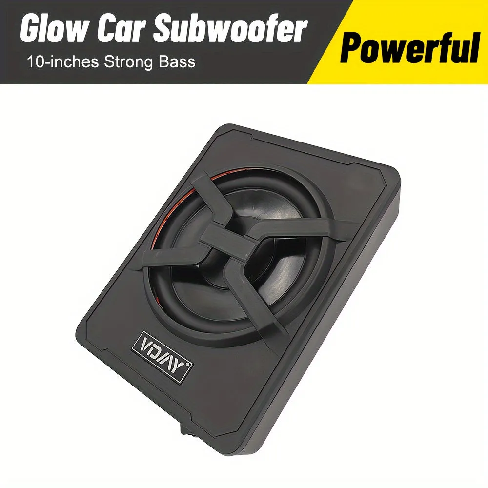 10-inch RE 128 High-Power Car Subwoofer - Ultra-Thin Body with Red Light, Super Bass, and Enhanced Car Audio Experience - Car Modified Audio Subwoofer for Upgraded Sound System
