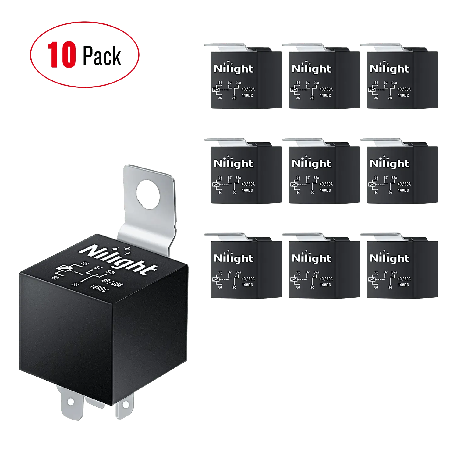 10Pack 5Pin SPDT Bosch Style Electrical Relay Socket
