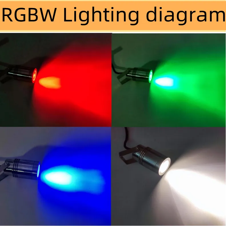10Pack RGBW IP68 Waterproof Outdoor LED Underground Light 5W 24V Deck light Buried Lamp Spotlight for Pathway Driveway Garden Recessed Landscape with Stainless Steel Body PC Cover Tempering Glass Len