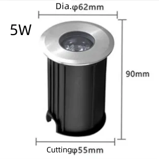 10Pack RGBW IP68 Waterproof Outdoor LED Underground Light 5W 24V Deck light Buried Lamp Spotlight for Pathway Driveway Garden Recessed Landscape with Stainless Steel Body PC Cover Tempering Glass Len