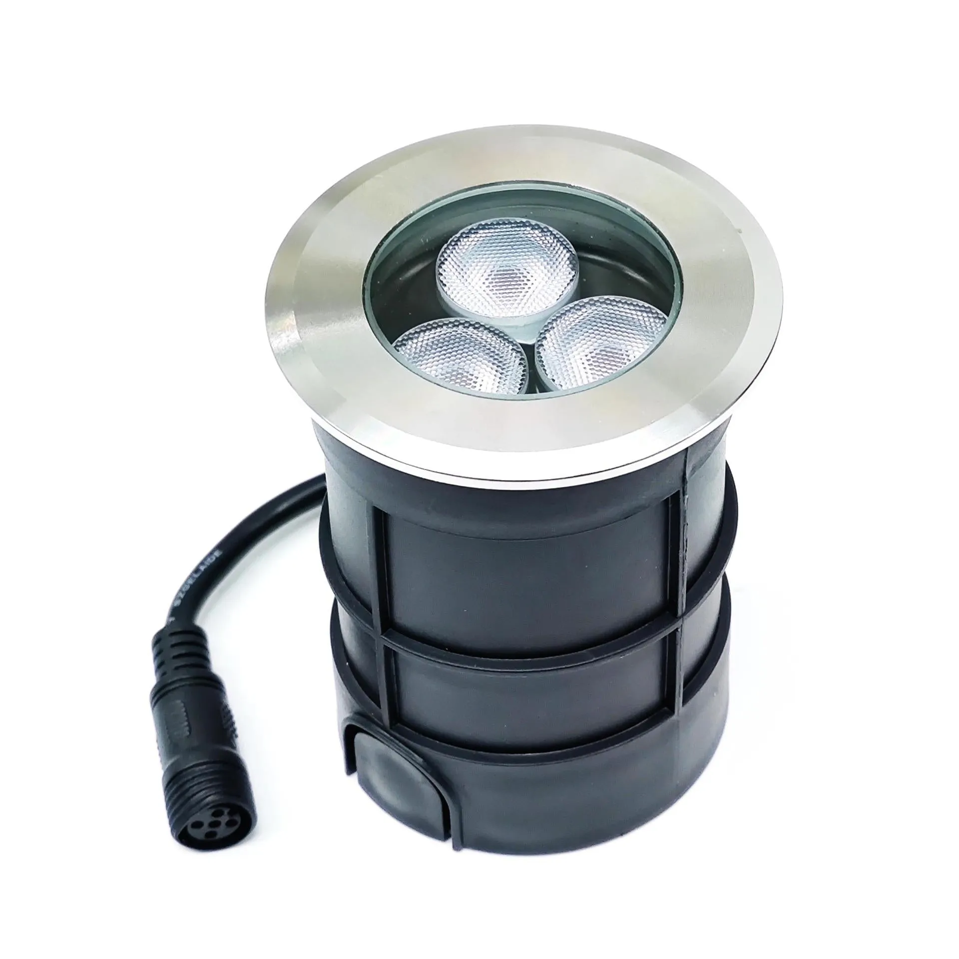 10Pack RGBW IP68 Waterproof Outdoor LED Underground Light 5W 24V Deck light Buried Lamp Spotlight for Pathway Driveway Garden Recessed Landscape with Stainless Steel Body PC Cover Tempering Glass Len