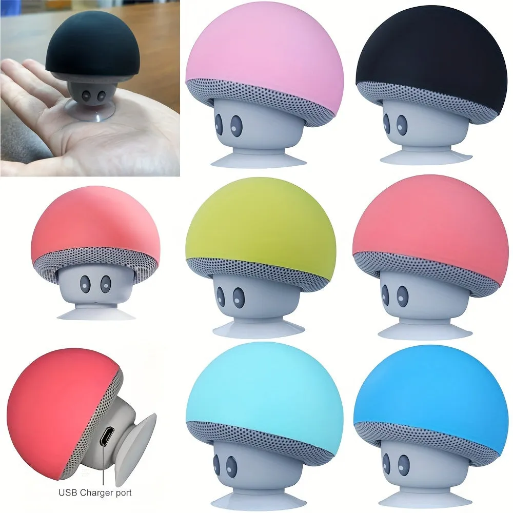 1pc Cute Little Mushroom Head Portable Wireless Speaker, Can Be Used As A Mobile Phone Stand, Small And Delicate
