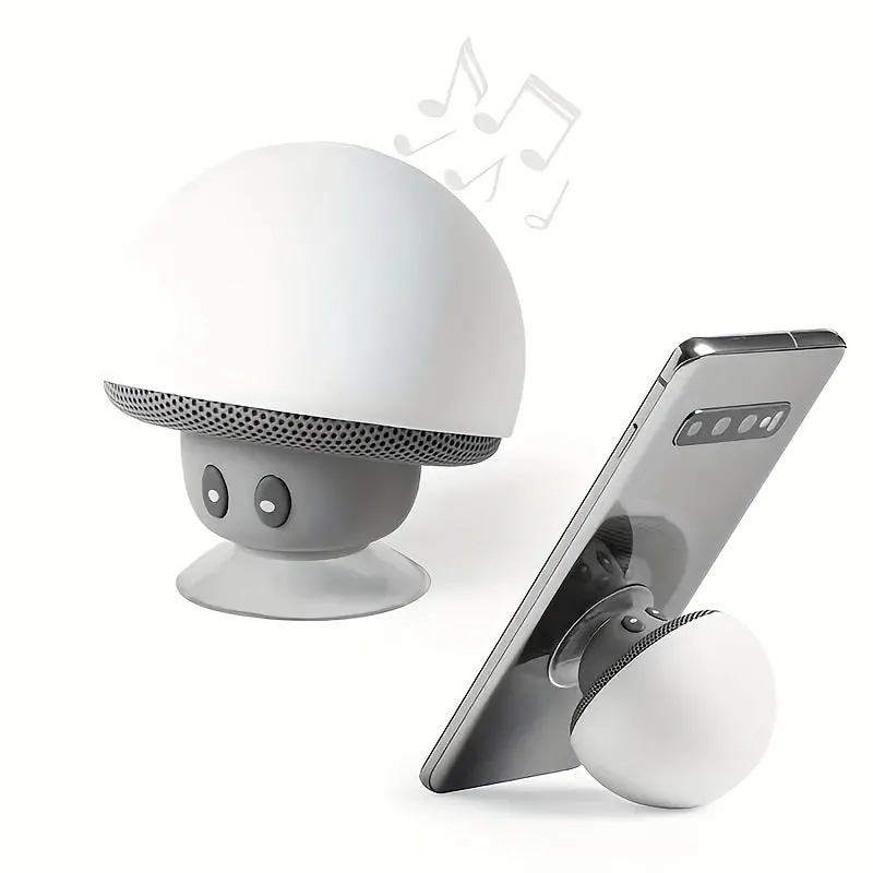 1pc Cute Little Mushroom Head Portable Wireless Speaker, Can Be Used As A Mobile Phone Stand, Small And Delicate