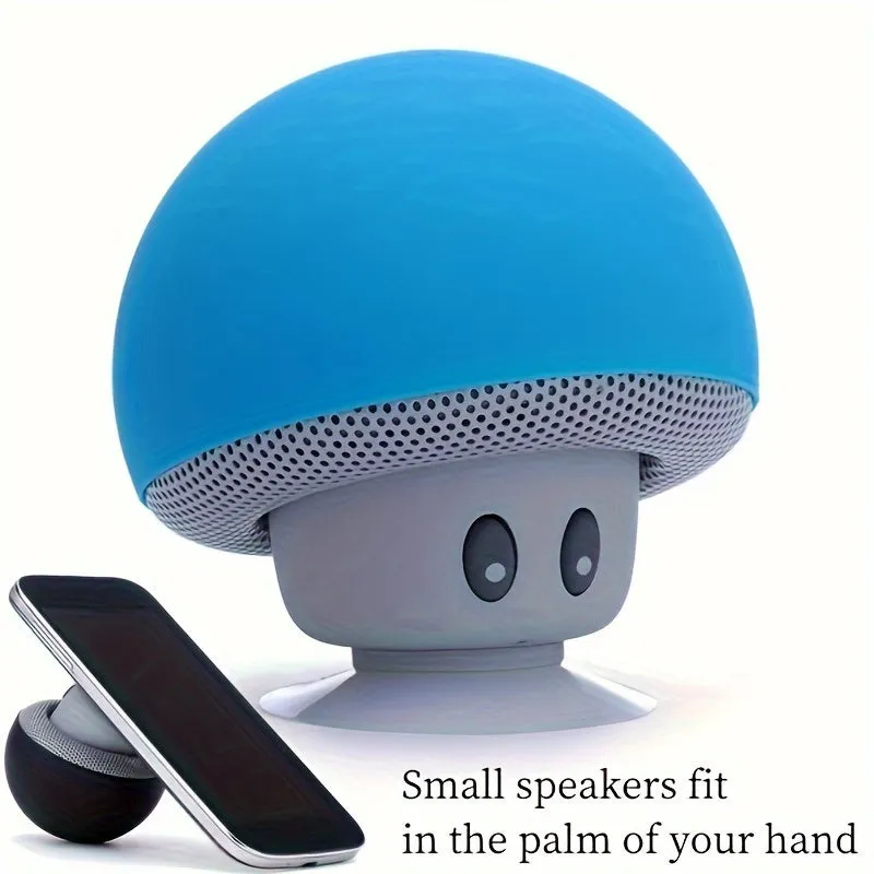 1pc Cute Little Mushroom Head Portable Wireless Speaker, Can Be Used As A Mobile Phone Stand, Small And Delicate