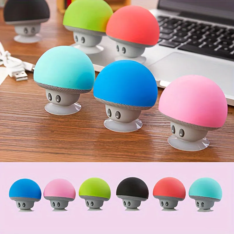 1pc Cute Little Mushroom Head Portable Wireless Speaker, Can Be Used As A Mobile Phone Stand, Small And Delicate