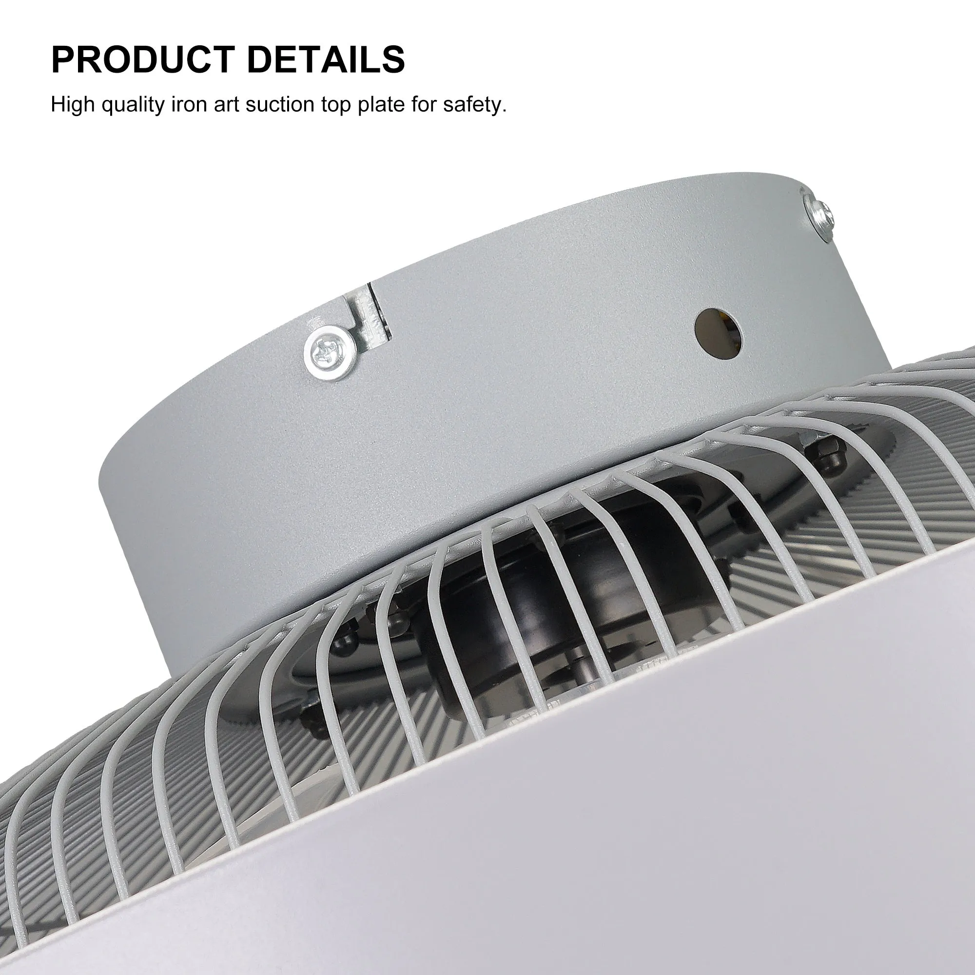 20 Inch Enclosed Bladeless Ceiling Fan With Lights(Grey)