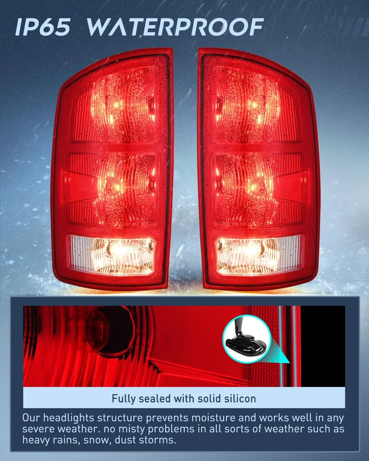 2002-2006 Dodge Ram 1500 2003-2006 Dodge Ram 2500 3500 Tail light Assembly Rear Lamp Replacement OE Style w/Bulbs Driver Passenger Side