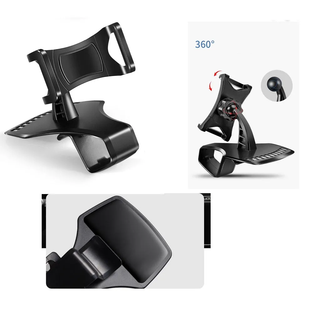 3 in 1 Car GPS Smartphone Holder: Dashboard / Visor Clamp   AC Grid Clip for Swipe Konnect 5.1 - Black