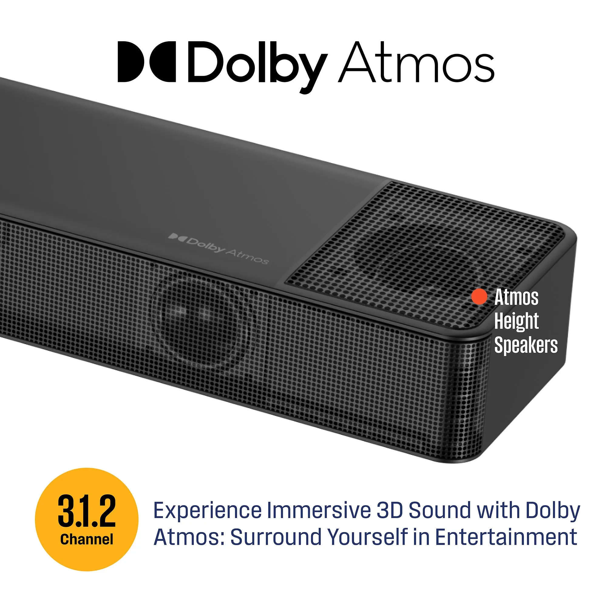 3.1.2 Channel All-In-One Soundbar with Built in Subwoofer