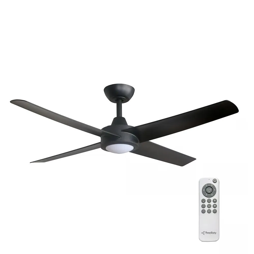 48" Ambience DC Ceiling Fan Black, White with Light AMB48XXLED 360 innovations