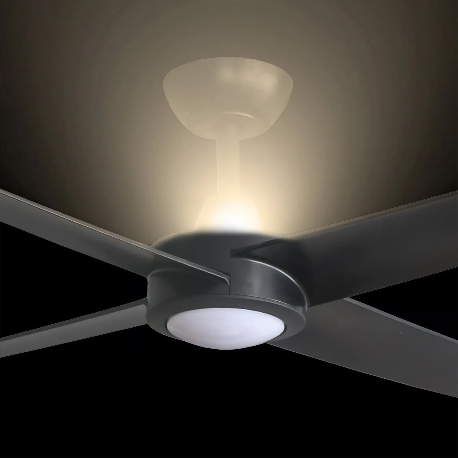 48" Ambience DC Ceiling Fan Black, White with Light AMB48XXLED 360 innovations