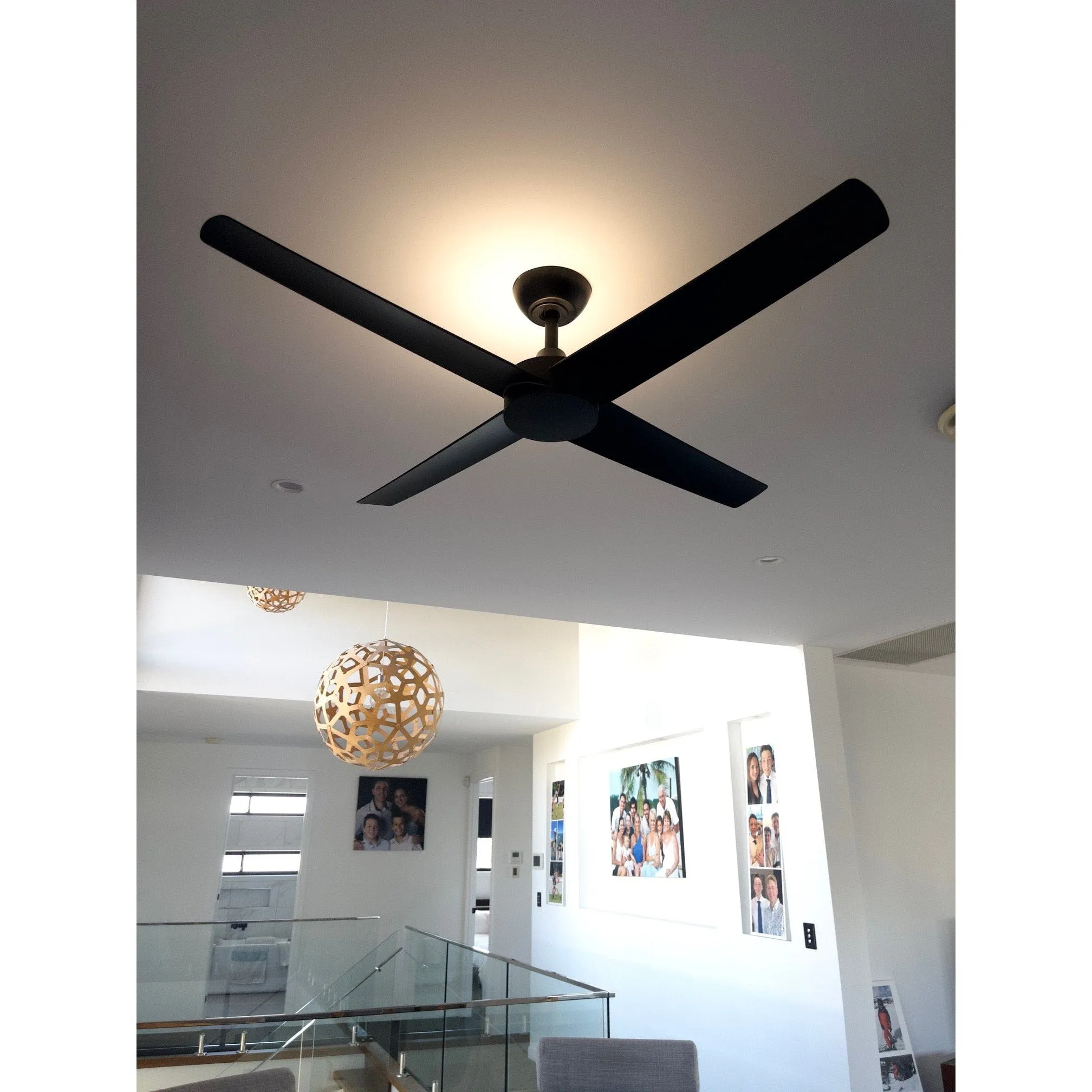 48" Ambience DC Ceiling Fan Black, White with Light AMB48XXLED 360 innovations
