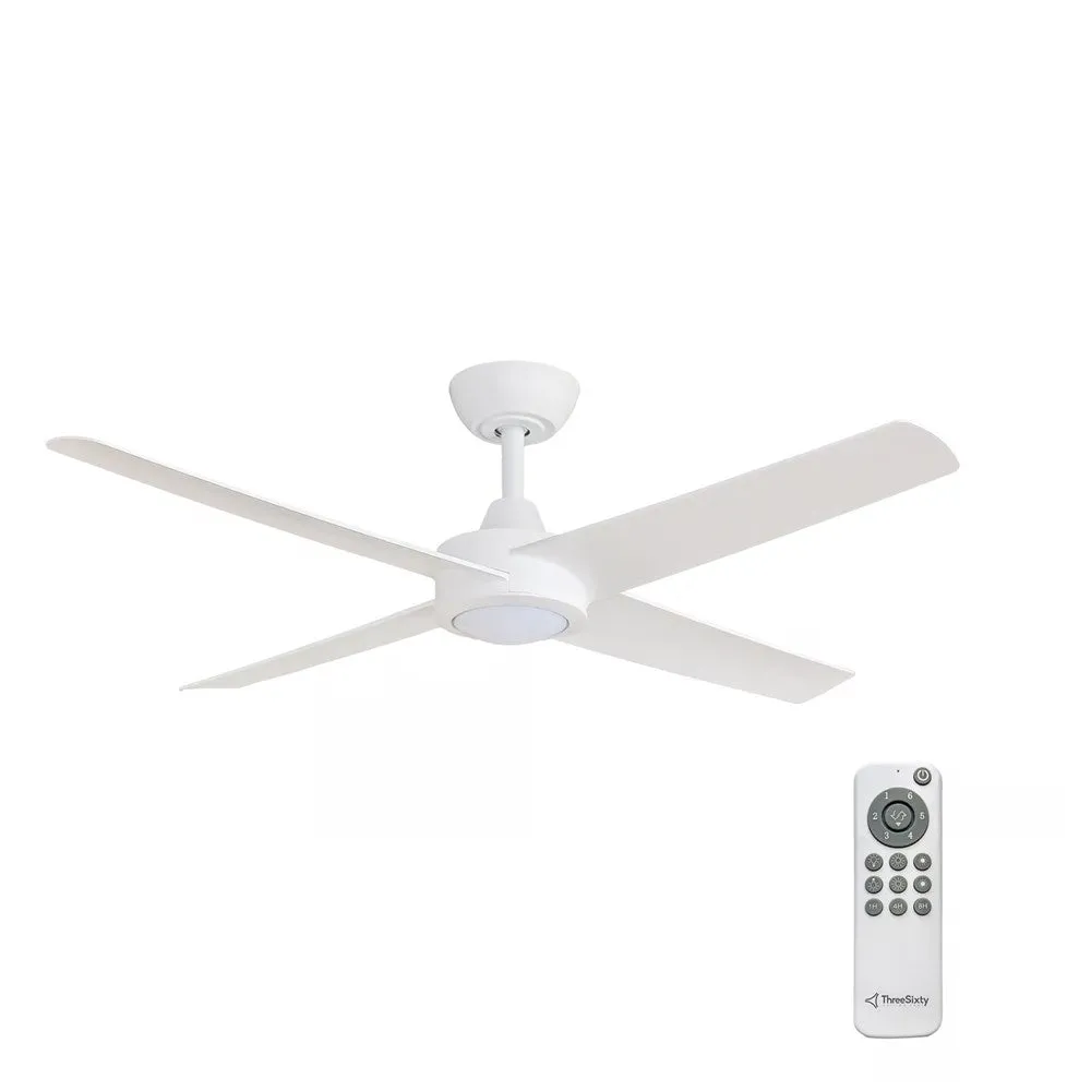 48" Ambience DC Ceiling Fan Black, White with Light AMB48XXLED 360 innovations