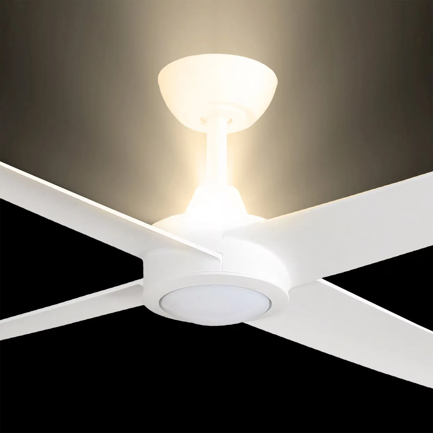 48" Ambience DC Ceiling Fan Black, White with Light AMB48XXLED 360 innovations