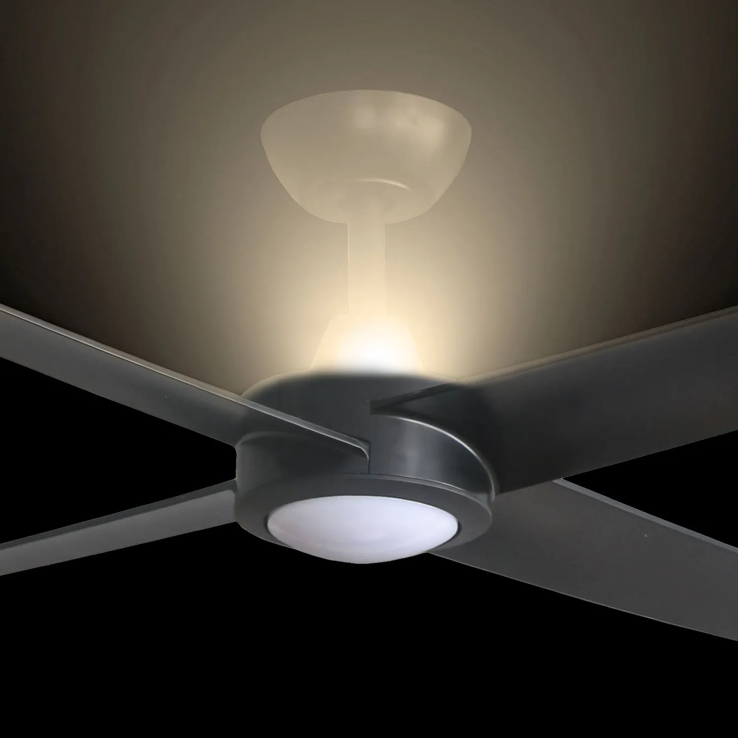 52" Ambience DC Ceiling Fan Black, White with Light AMB52XXLED 360 innovations