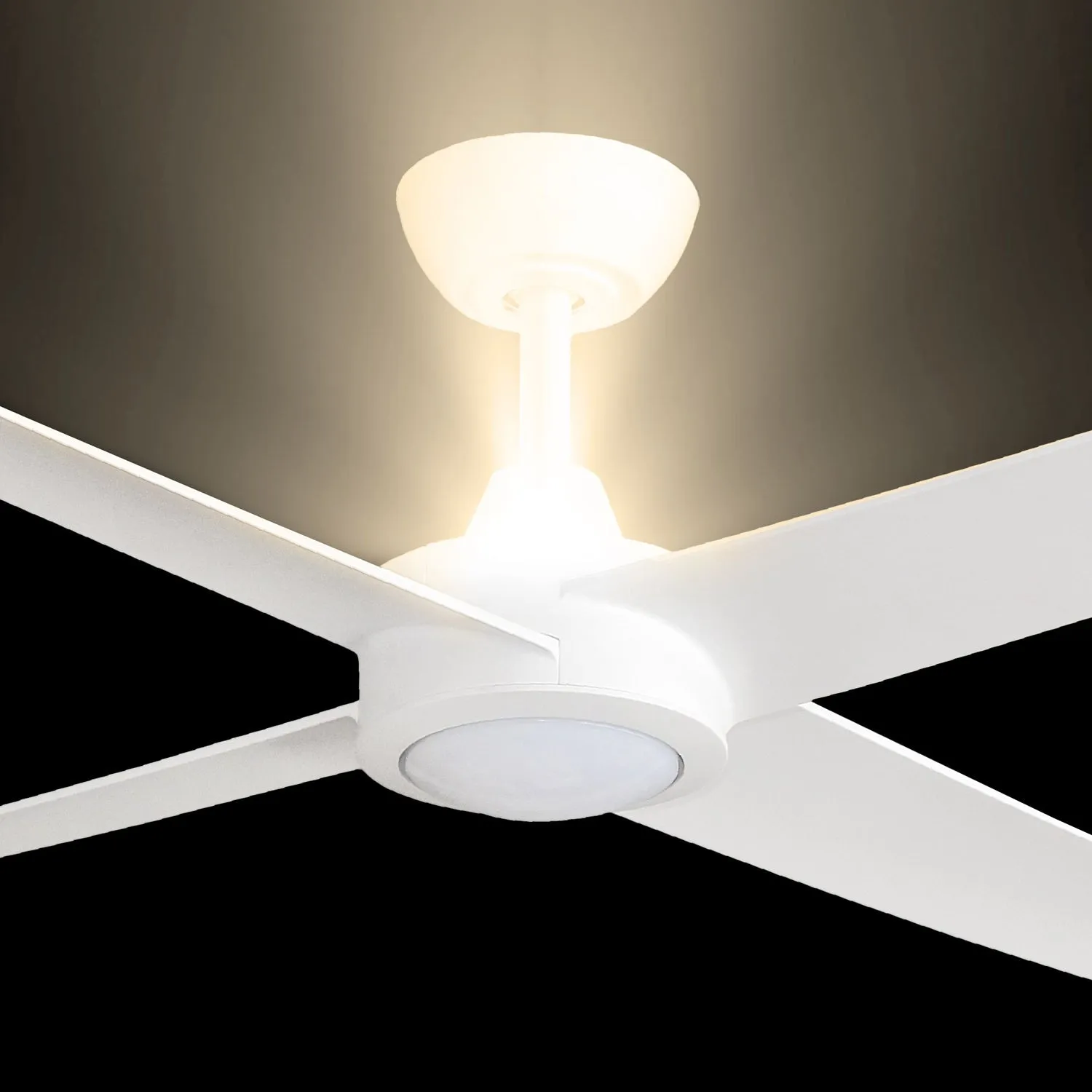 52" Ambience DC Ceiling Fan Black, White with Light AMB52XXLED 360 innovations