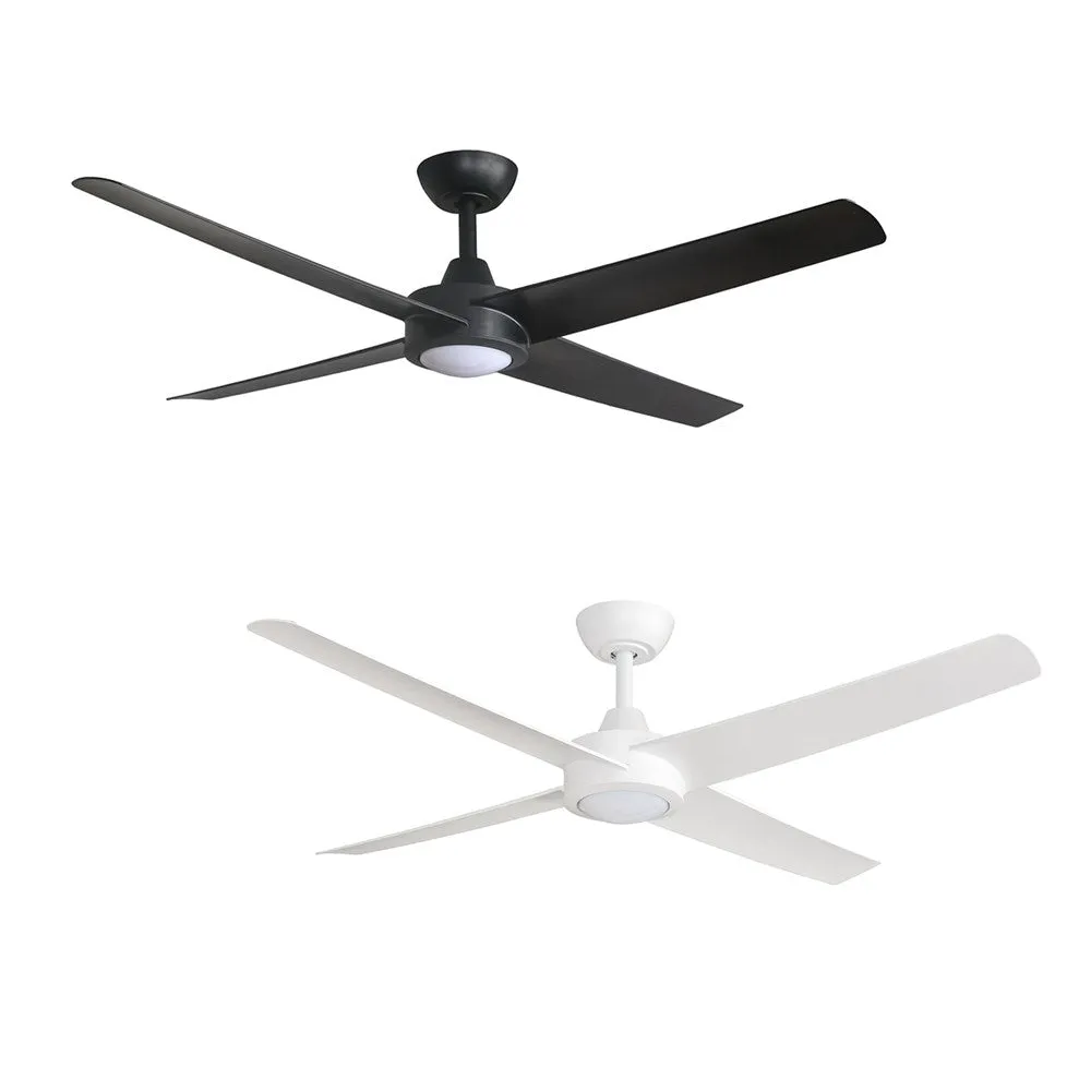 52" Ambience DC Ceiling Fan Black, White with Light AMB52XXLED 360 innovations