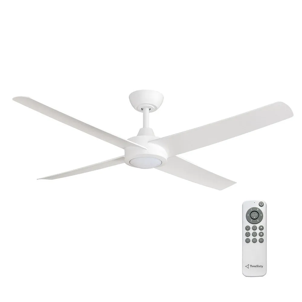 52" Ambience DC Ceiling Fan Black, White with Light AMB52XXLED 360 innovations