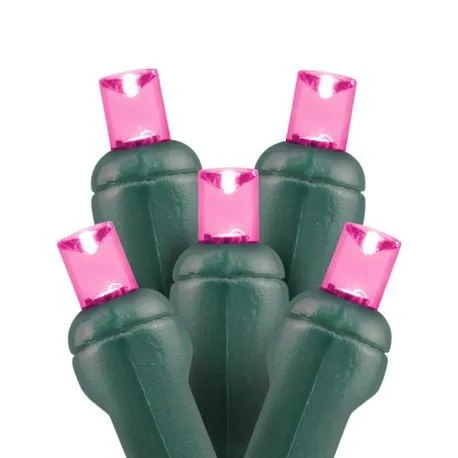 5mm LED Christmas Lights 50L Pink