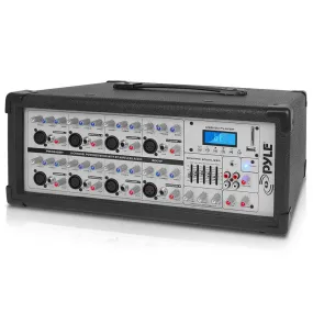 8-Channel Bluetooth Stage Powered Mixer - Pro Audio Sound Mixer, Mp3/Usb/Sd Readers, Aux(3.5Mm) Input, Digital Lcd Display (800 Watt)