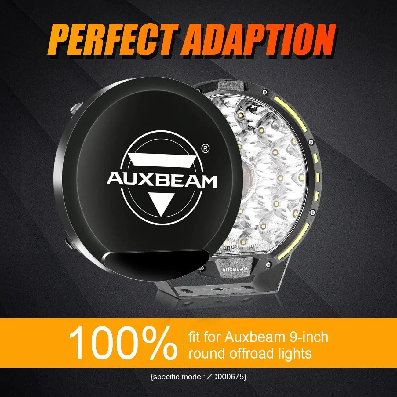 9 Inch Round LED Driving Light Black Cover Light Shield