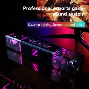 9-LED Multicolored Light Effects Computer Speaker - Wireless Stereo Surround Sound with Built-in Microphone, Rechargeable Lithium Battery, and USB Power Mode