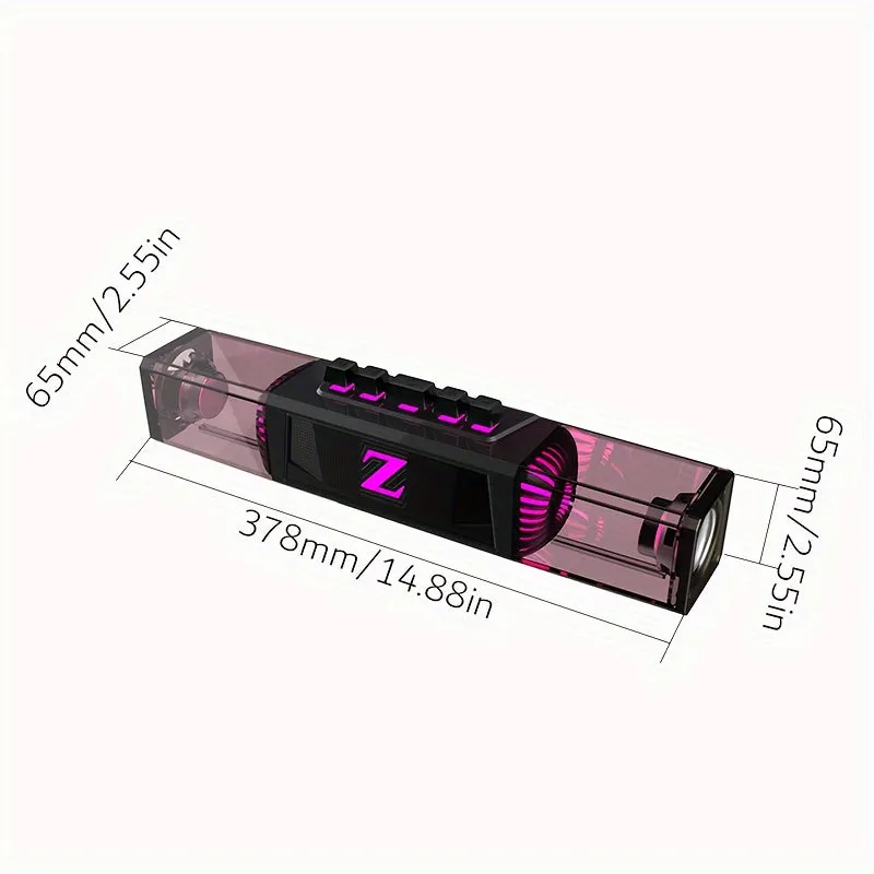 9-LED Multicolored Light Effects Computer Speaker - Wireless Stereo Surround Sound with Built-in Microphone, Rechargeable Lithium Battery, and USB Power Mode