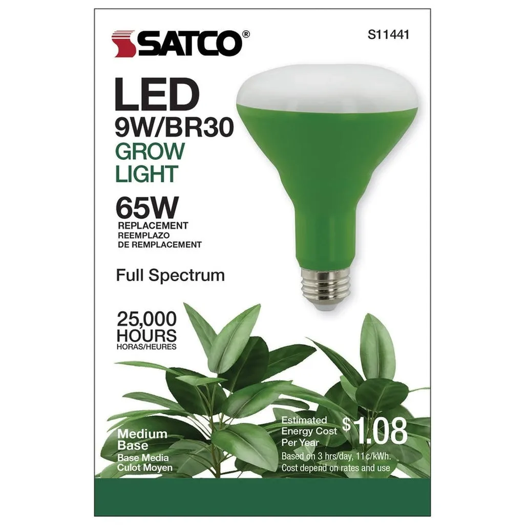 9W - BR30 LED - Full Spectrum Plant Grow Lamp - Medium Base - 120V