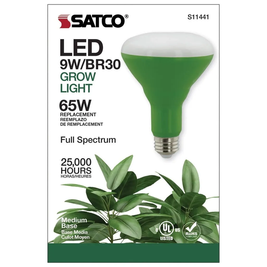 9W - BR30 LED - Full Spectrum Plant Grow Lamp - Medium Base - 120V