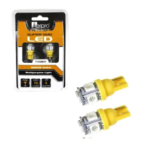 Aerpro T10SM5Y 5X Super SMD T10 Wedge (Amber)