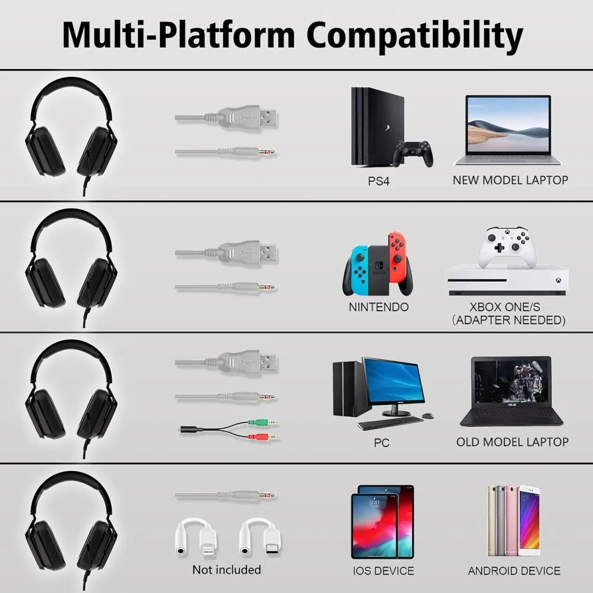 Ajazz AX368 Black USB Gaming Headset With Noise Canceling Mic RGB