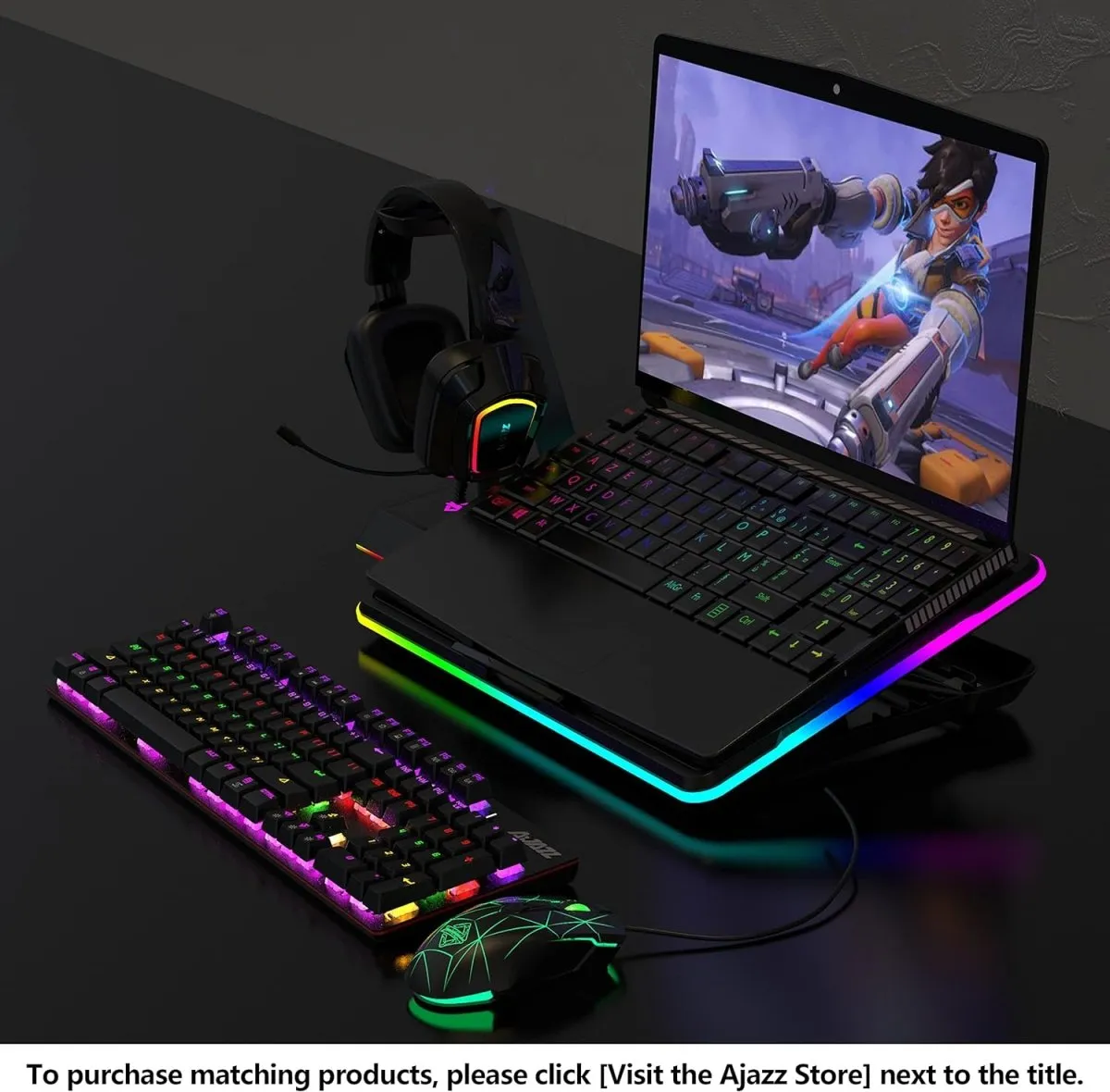 Ajazz AX368 Black USB Gaming Headset With Noise Canceling Mic RGB