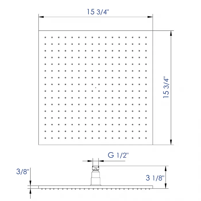 ALFI brand LED16S 16" Square Multi Color LED Rain Shower Head