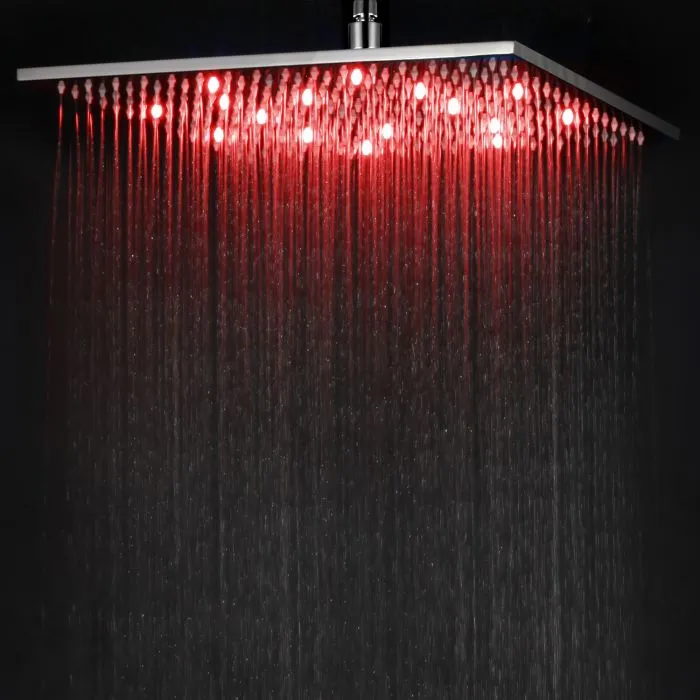 ALFI brand LED16S 16" Square Multi Color LED Rain Shower Head