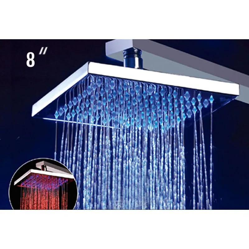 ALFI LED5001 8" Square Multi Color LED Rain Shower Head