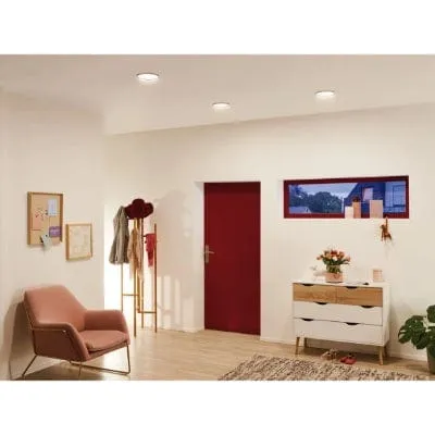 Areo Round LED Recessed Panel 120mm Warm White - White