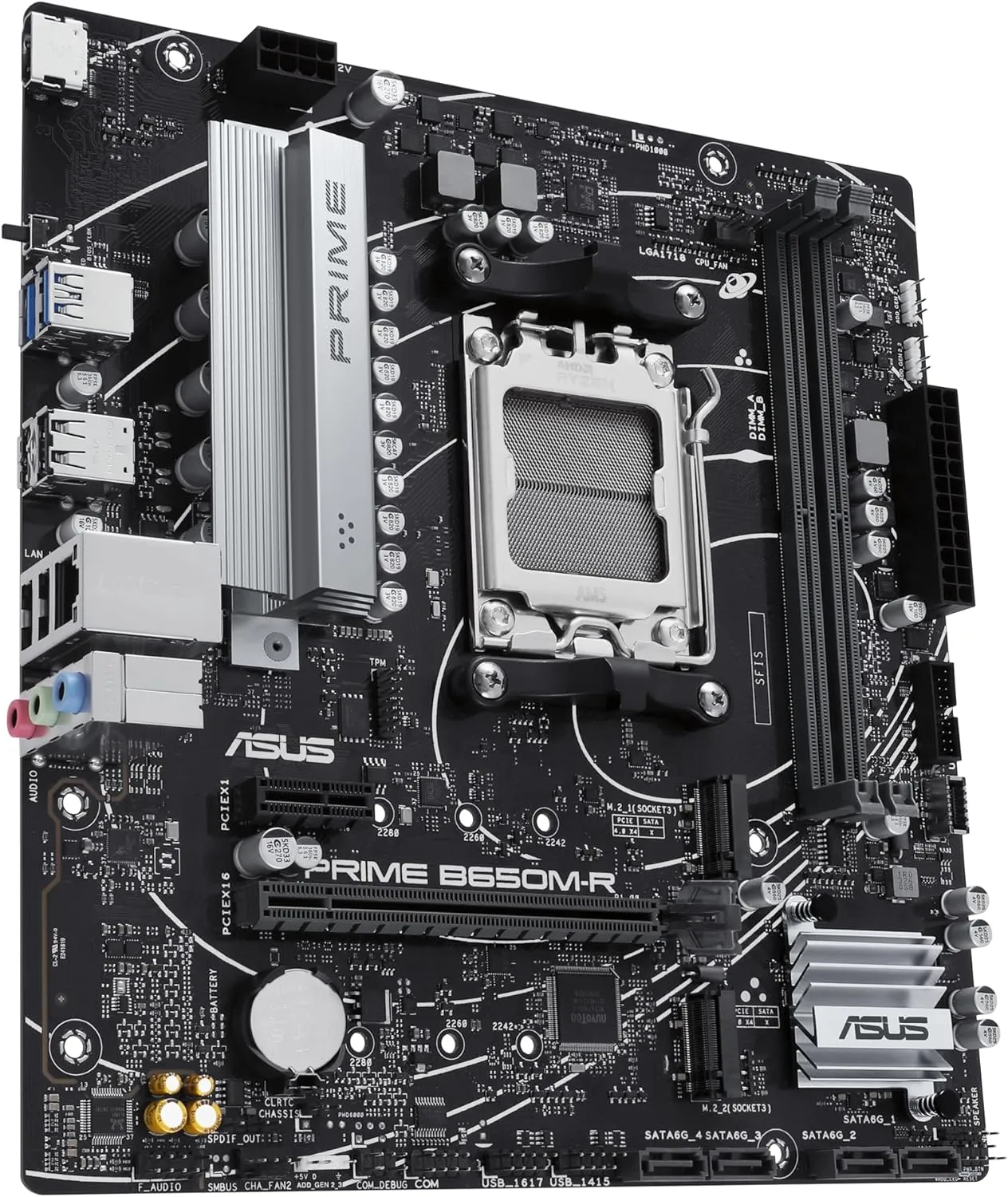 Asus Prime B650M-R Motherboard, AMD B650, AM5, Micro ATX, DDR5, HDMI, 2.5G LAN, PCIe4, M.2