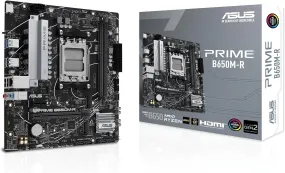 Asus Prime B650M-R Motherboard, AMD B650, AM5, Micro ATX, DDR5, HDMI, 2.5G LAN, PCIe4, M.2
