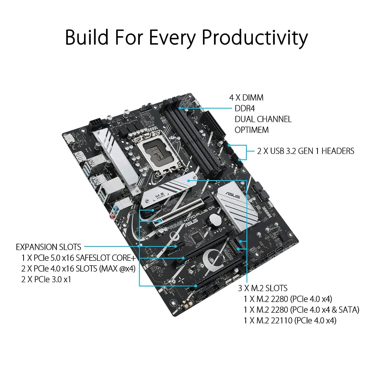 ASUS PRIME H770 PLUS DDR4 INTEL LGA1700 MOTHERBOARD