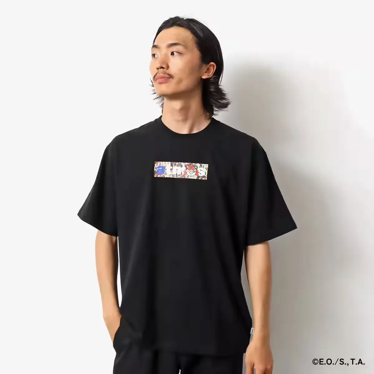 ATMOS × ONE PIECE WANTED POSTER BOX LOGO T-SHRTS BLACK X KID