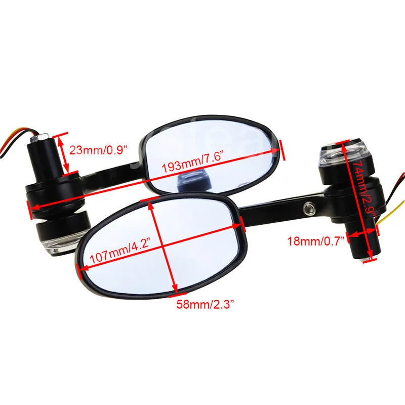 Bar End Mirrors w/Turn Signals