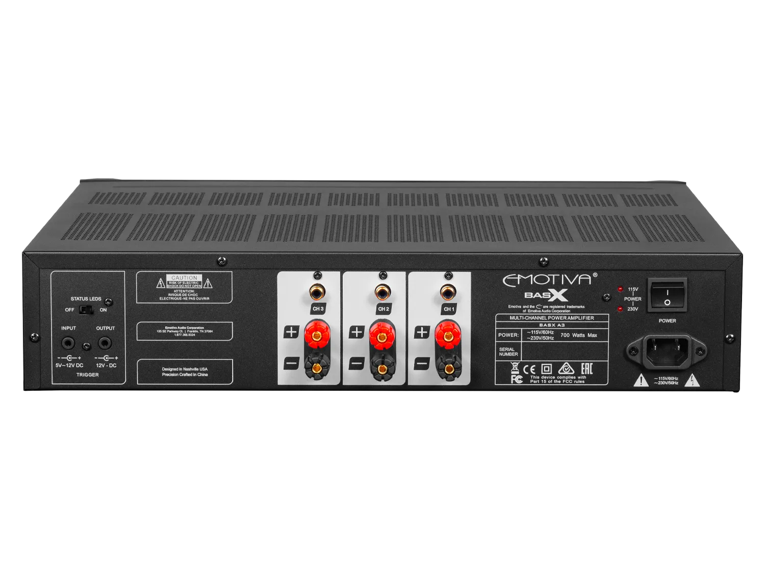 BasX A3 Three-Channel Power Amplifier