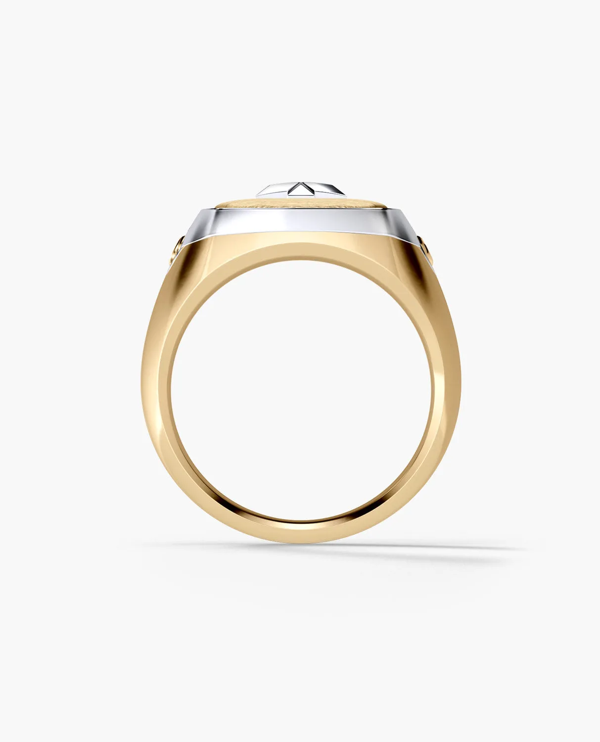 BETZ Two-Tone Gold Religious Signet Ring - Version 2