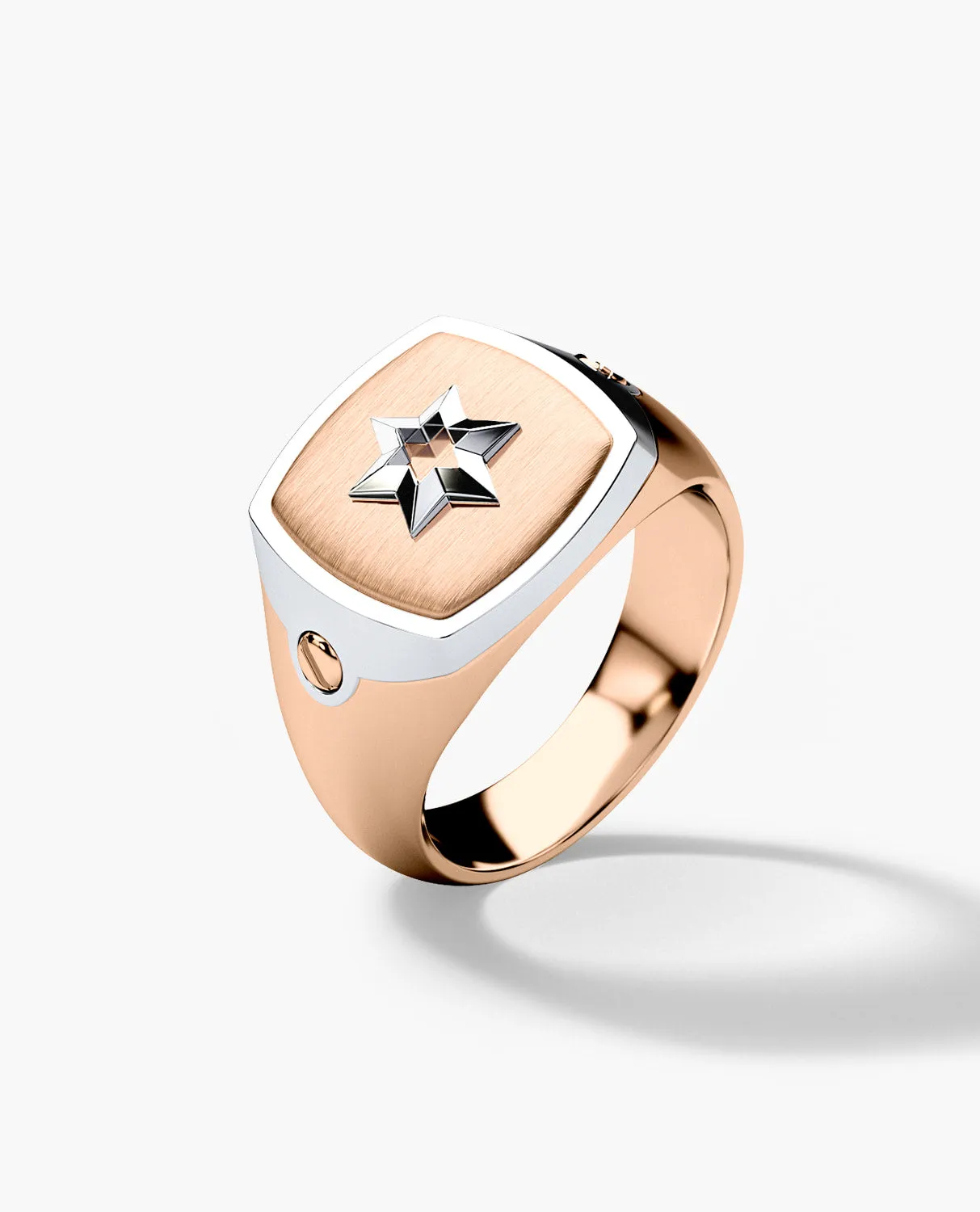 BETZ Two-Tone Gold Religious Signet Ring - Version 2