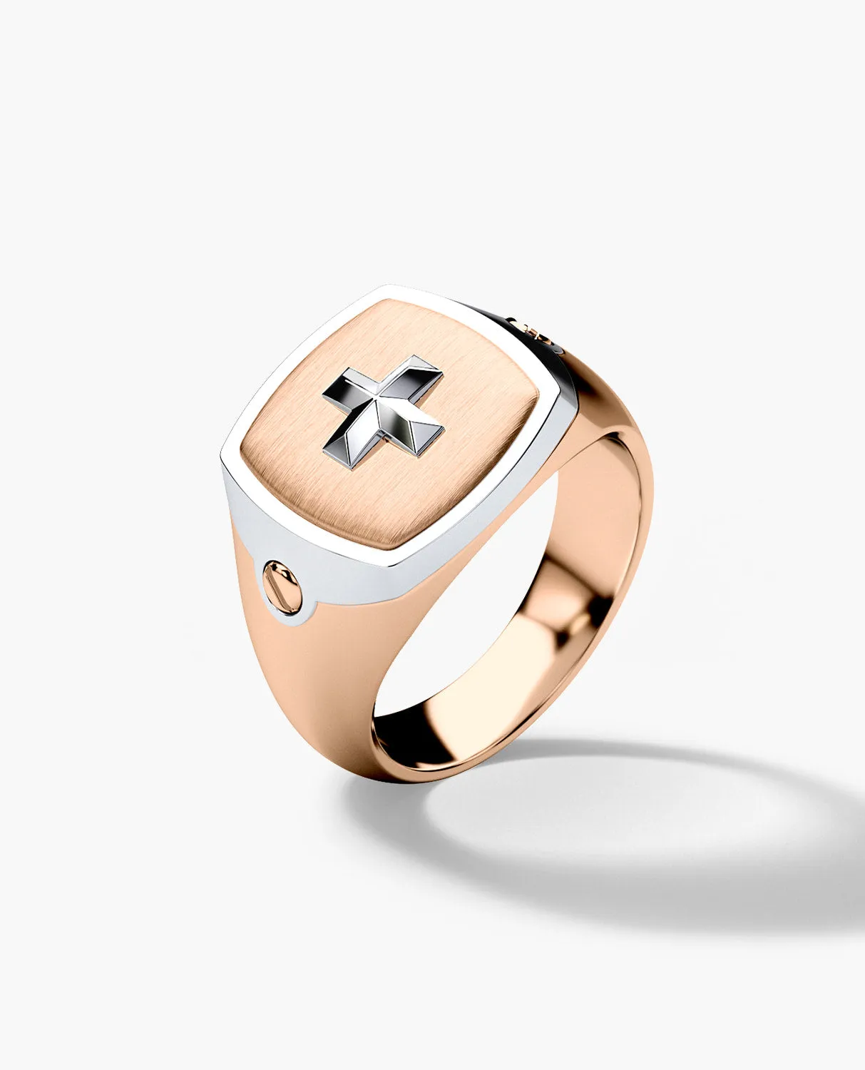 BETZ Two-Tone Gold Religious Signet Ring - Version 2