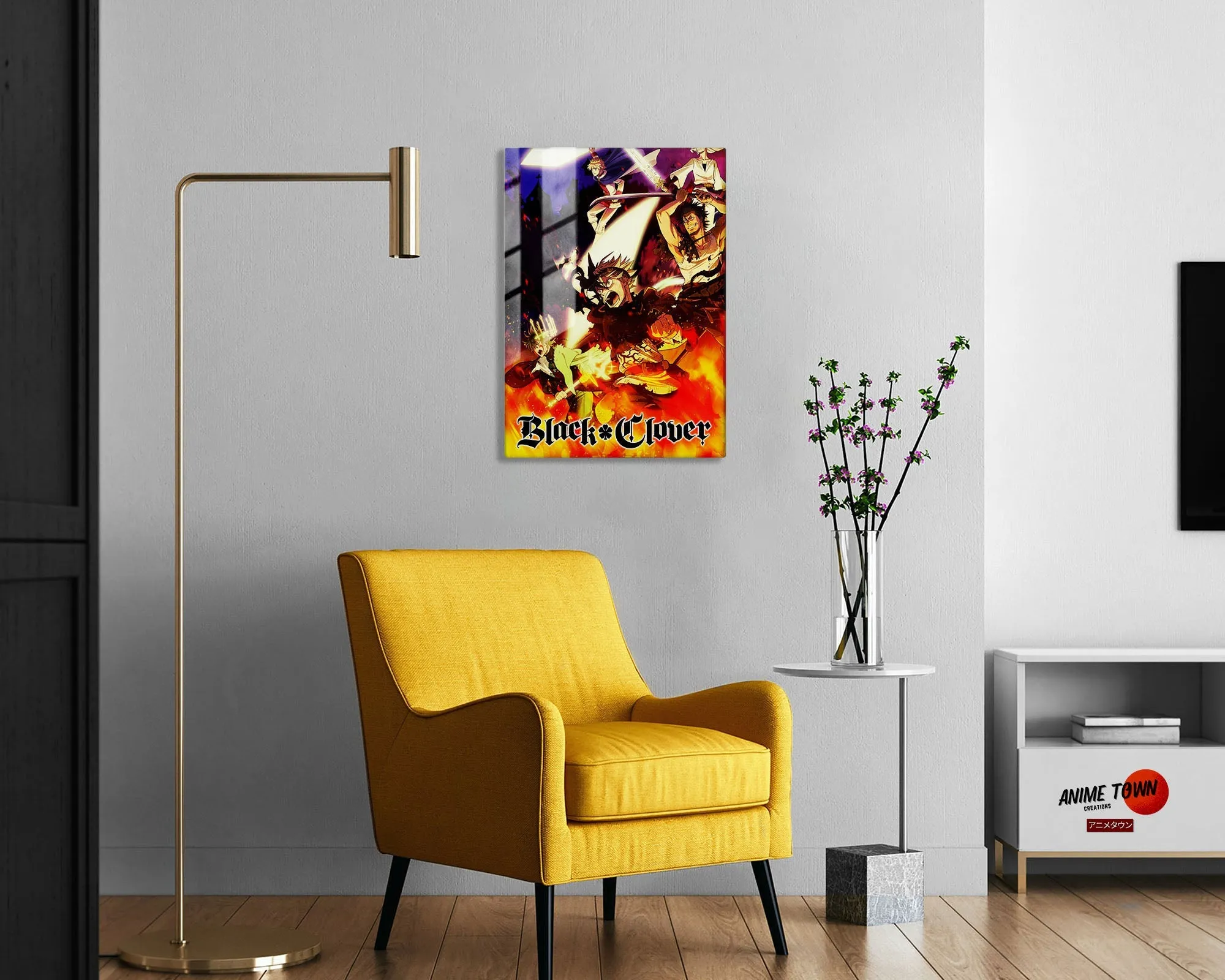 Black Clover Flames Metal Poster