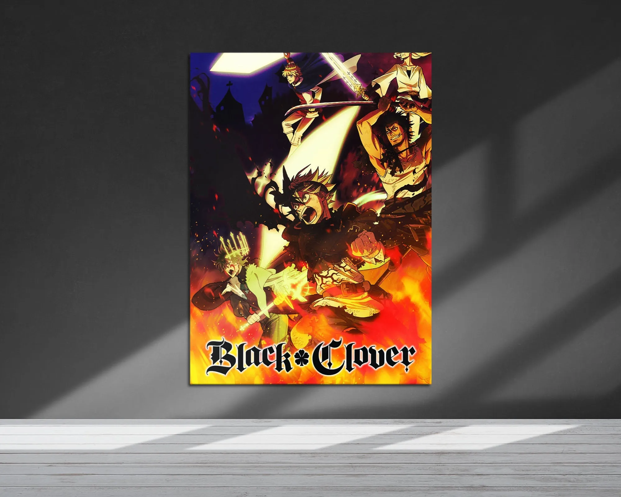 Black Clover Flames Metal Poster