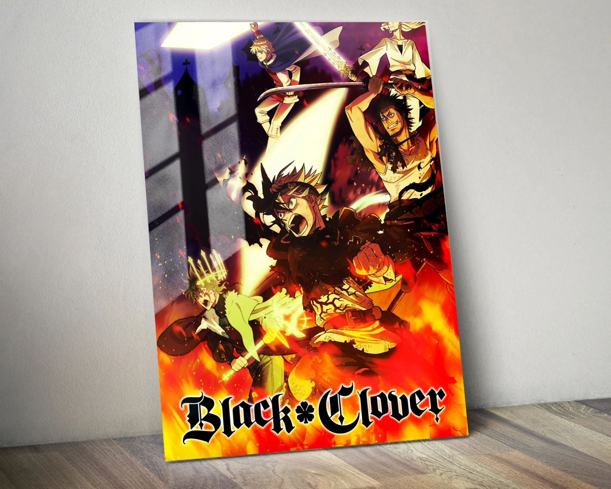 Black Clover Flames Metal Poster