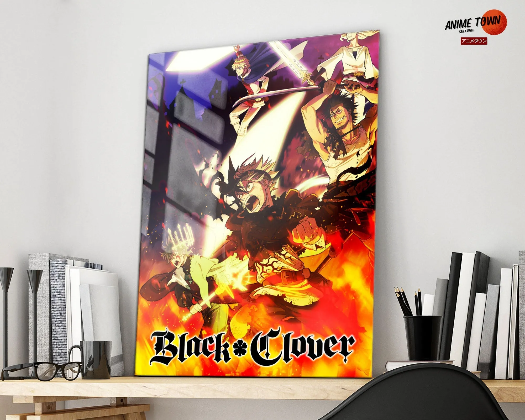 Black Clover Flames Metal Poster