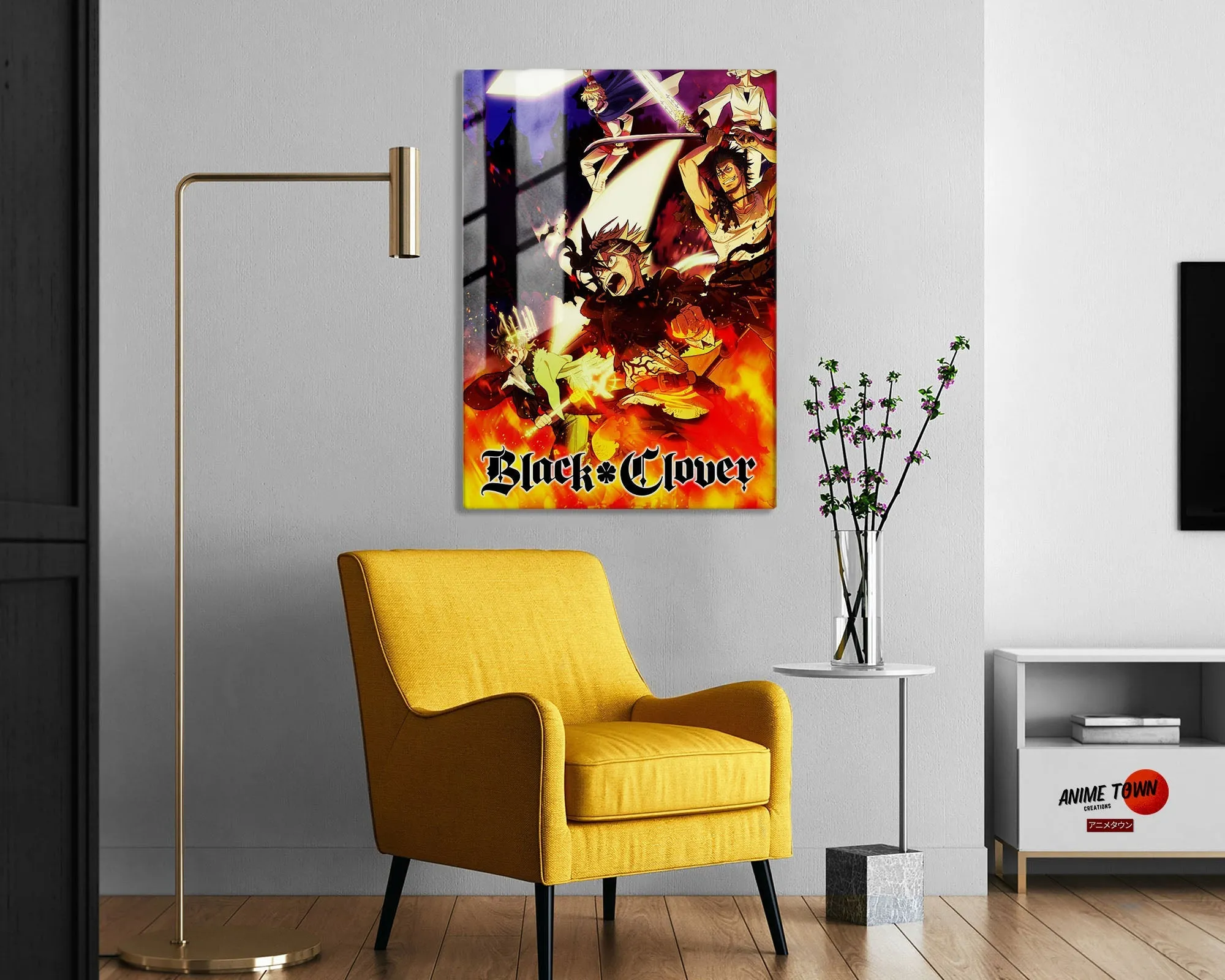 Black Clover Flames Metal Poster